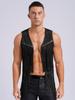 Mens Western Cowboy Vintage Faux Suede Tassel Vest Tops Open Front Rivets Fringe Waistcoat Jacket Festival Rave Party Clubwear