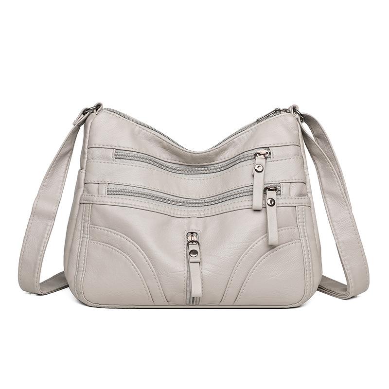 Мягкая кожаная сумка-мессенджер, наплечная сумка, простая сумка для мамы, женская новая модная универсальная ретро-сумка