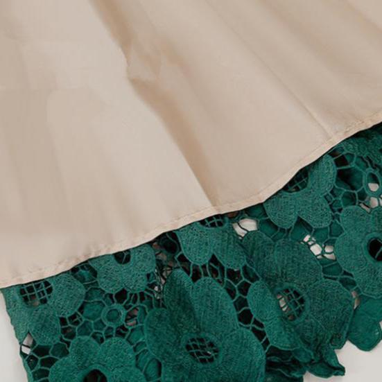 Женская юбка с высокой эластичной резинкой на талии, ажурное кружево с цветочным принтом, большая распашная двухслойная юбка до середины икры, женская вечерние юбка-миди для поездок на работу