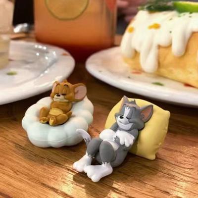 T-ом и Джерри Полимерная фигурка Милый спящий кот-мышь Украшение на приборную панель автомобиля Настольное украшение Коллекционный мультяшный персонаж для автомобиля дома