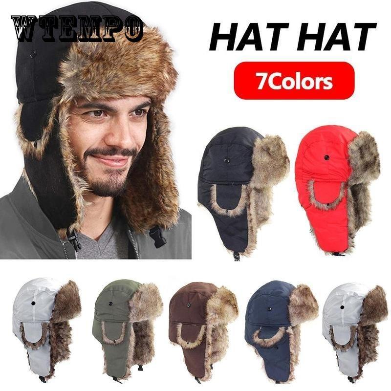 Mens Women Unisex Warm Trapper Aviator Trooper Earflap Winter Flaps Ski Hat Hats New Unisex Trapper Bomber