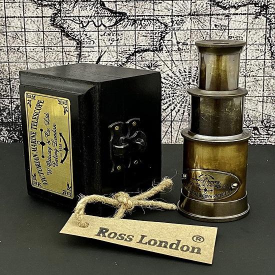 Латунный карманный телескоп в античном стиле, пиратский морской мини-телескоп охотника, викторианский стиль с деревянной коробкой