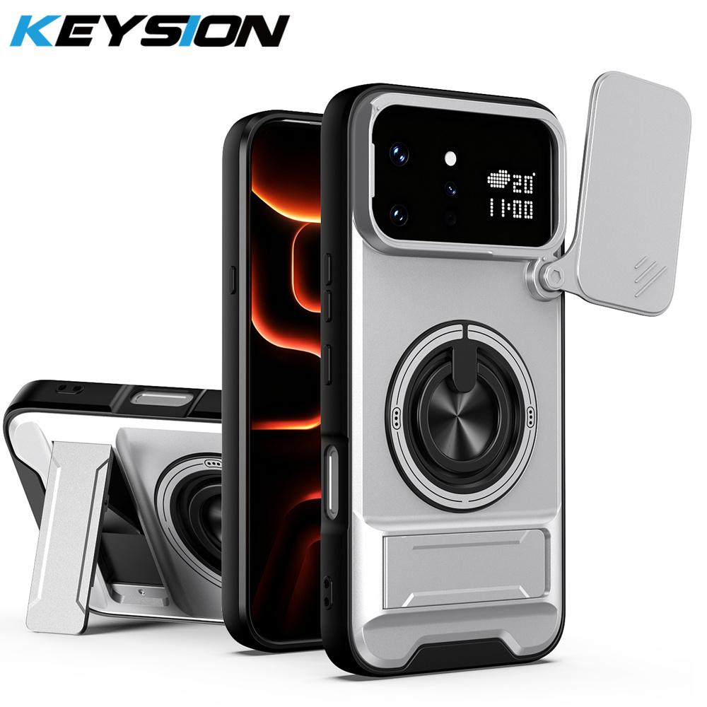 KEYSION Магнитный чехол для телефона Infinix Note 60 Ultra 5G Защита сдвижной камеры Вертикальная подставка Кольцо 360° Ударопрочная задняя крышка