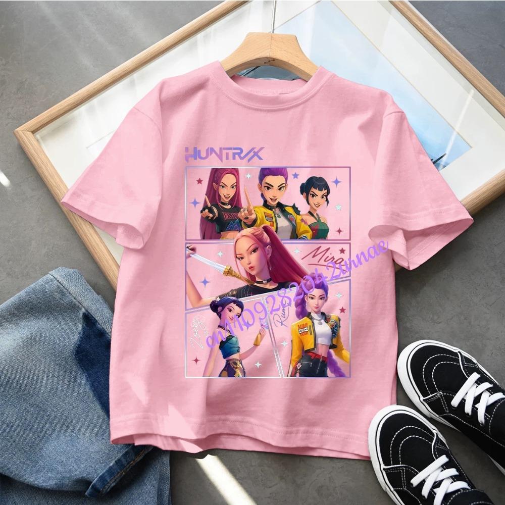 Детская футболка для девочек Детская одежда KPop Охотники на демонов Подарки для фанатов Одежда для детей Модные повседневные топы
