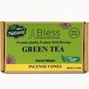 BLESS INTERNATIONAL Green-Tea 100%-Natural-Incense-Cones Handmade-Hand-Dipped Organic-Chemicals-Free for-Purification-Relaxation-Positivity