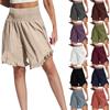 Женские однотонные тонкие повседневные брюки с эластичной резинкой на талии, свободные брюки, шорты