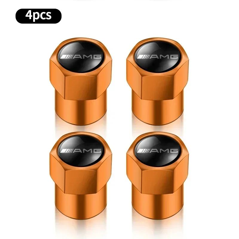 4Pcs Car Logo Tire Valve 4pcs Bolt-in Car Wheel Tire Valve Stem Dust Cap Cover For Mercedes Benz AMG GLE GLS CLS GLC CLA GLA z1