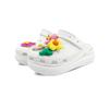 Crocs Crush Clog EVA Rainbow Flower Casual Comfortable Fashion Trend Personality Hole Shoes Women's White