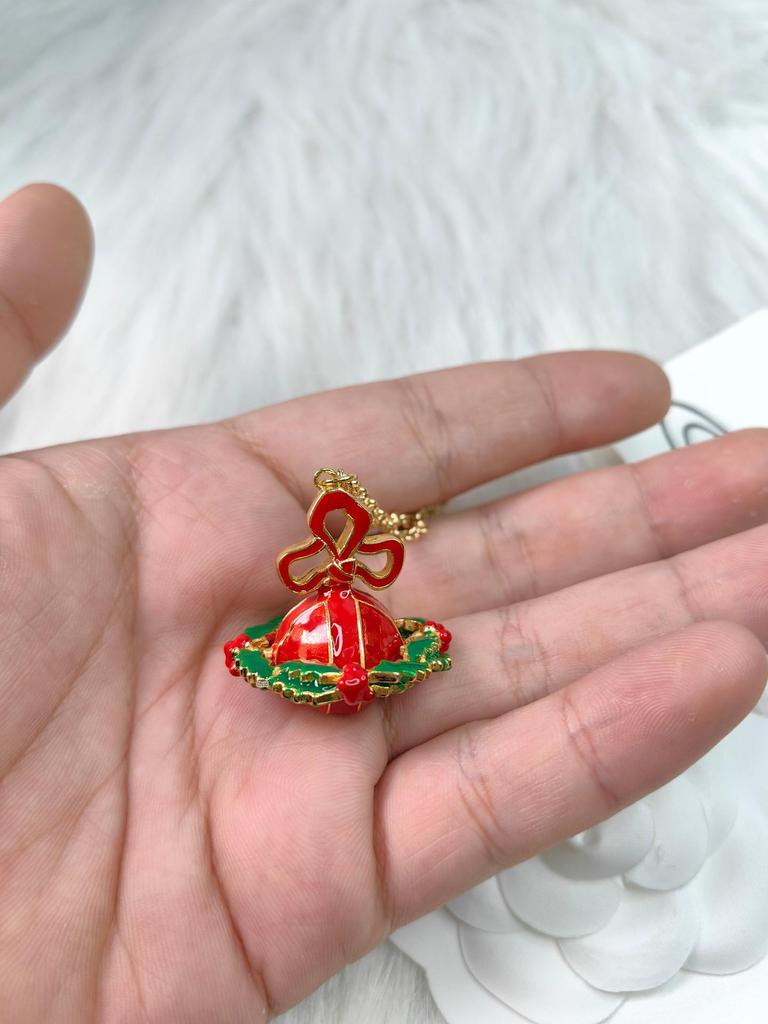 Рождественская серия вдовствующей императрицы: 3D Ожерелье Планета с Цветовой Схемой Дерева - Идеальный Праздничный Подарок