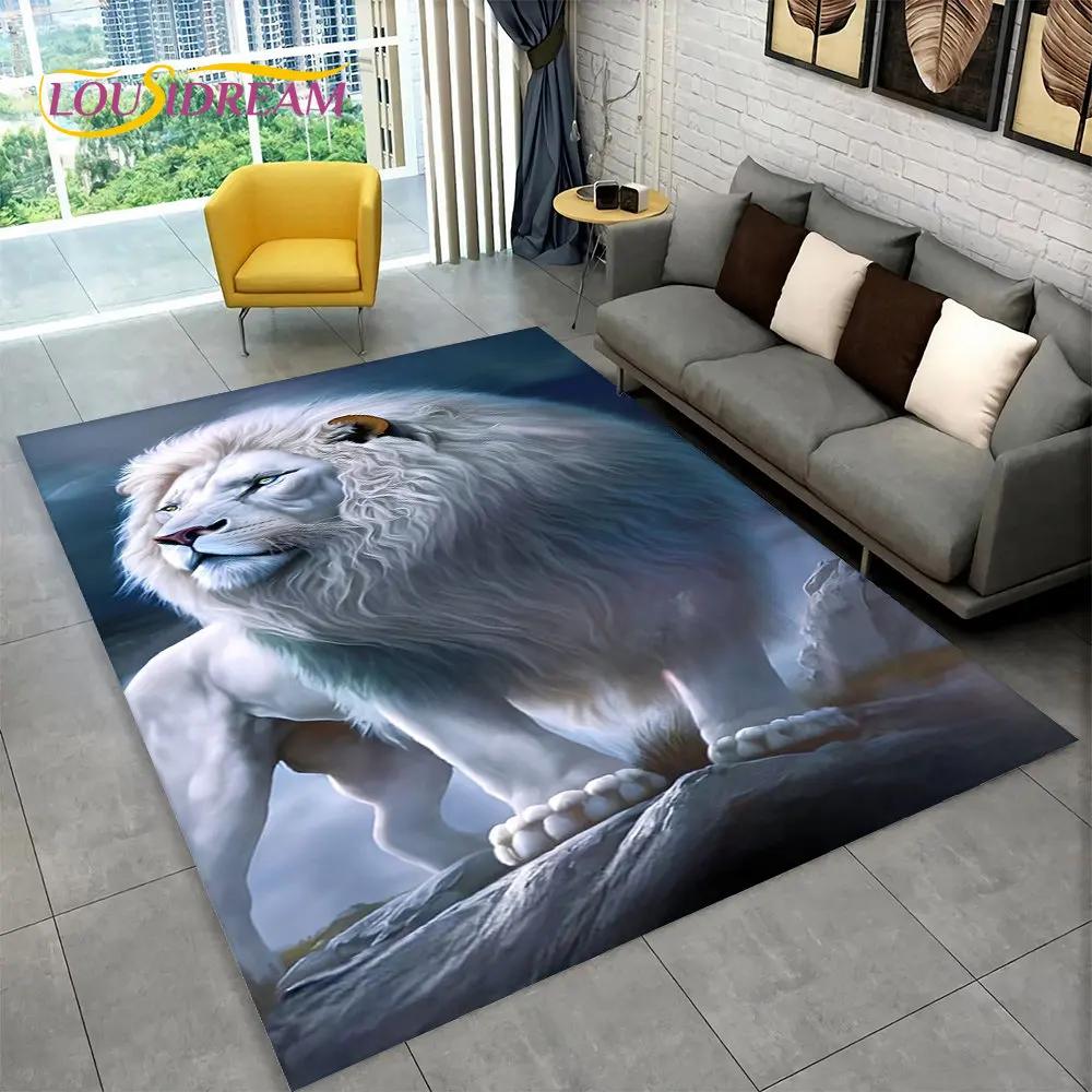 Новый 3D-коврик Dream Lion Animal, большой ковер для гостиной, спальни, дивана, коврик для украшения, детский нескользящий напольный коврик