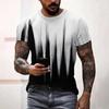 New Hot Selling Natural Scenery Printing Fashion Men's Round Neck New Casual Aurora Pattern Handsome Men's Quick Drying T-shirt