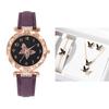 The  Women'S Bracelet Watch Is A Stylish Simple Butterfly Five-Piece Watch Set