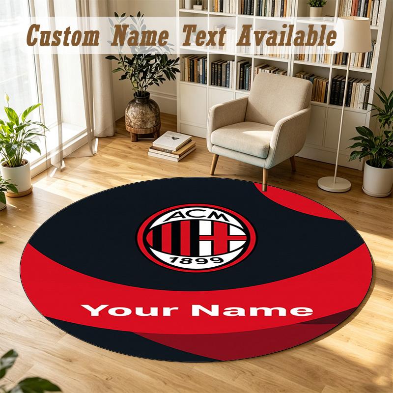 Round Rug Custom NameAC Milan Pattern Non Slip Carpet Home Floor Decor