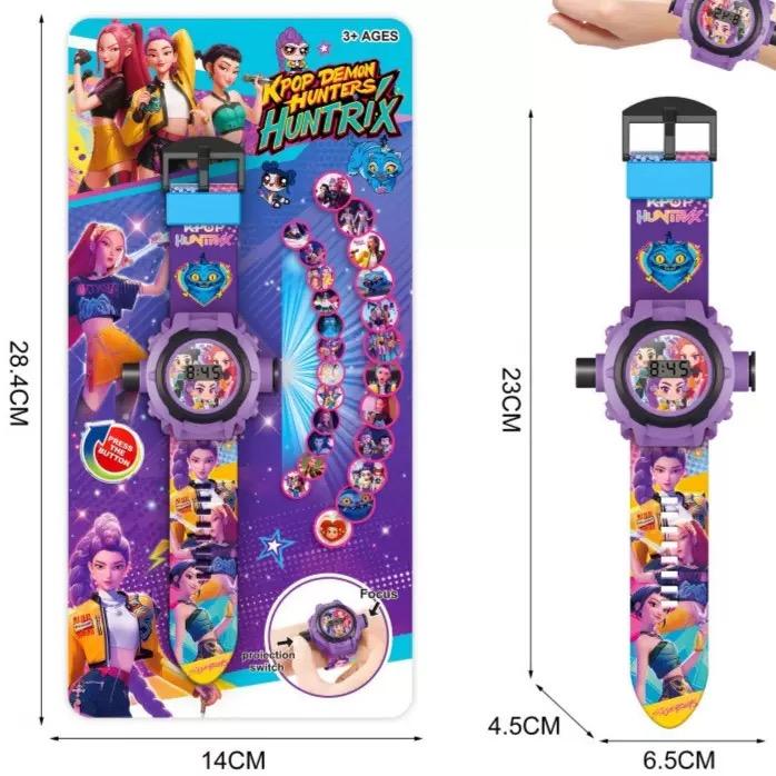K-POP Demon Hunters Electronic Watch Toys for Kids - Projector Light Wristwatches Multifunctional Wristband Birthday Gifts