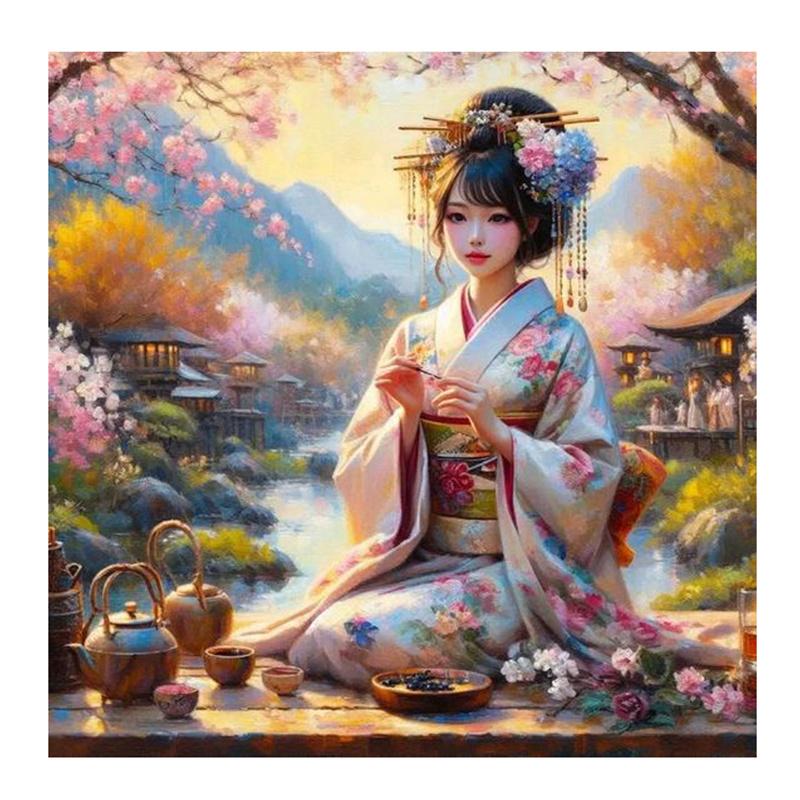 Наборы для алмазной живописи, вышивка крестом, японская женщина, 5D, сделай сам, алмазная вышивка, портрет, стразы, полная мозаика, декор для дома