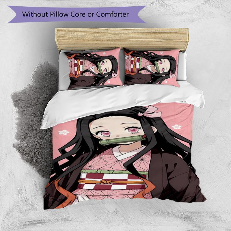 3pcs nezouko8 Design Cover Set - HD Printed Bedding with 1 Cover and 2 Pillowcases - Perfect for Home and Dorm Decor