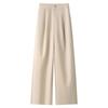 Женские бежевые брюки широкого кроя с высокой посадкой - Весенняя коллекция 2025