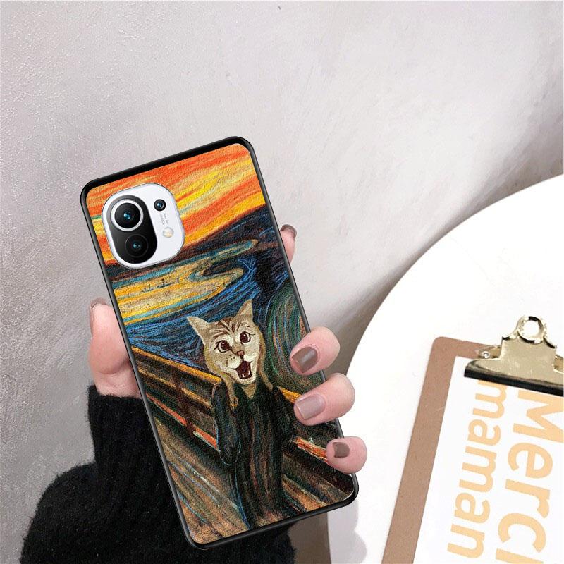 Scream Cat Dog Art Phone Case For Xiaomi Mi 11T 11 12T Pro 10T 10 10Pro 12 11 lite 5G NE 12S 10pro Poco X3 Pro Poco F3