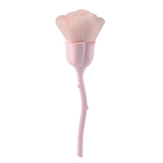 Кисть для макияжа в форме цветка розы, эргономичная ручка, приятная для кожи, мягкая косметическая кисть в форме цветка розы для красоты