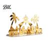 Modern Acrylic Craft Christmas Ornament, Mirrored Golden Silhouette Scene, Decorative Tabletop Decorations Desktop Display for Holiday Living