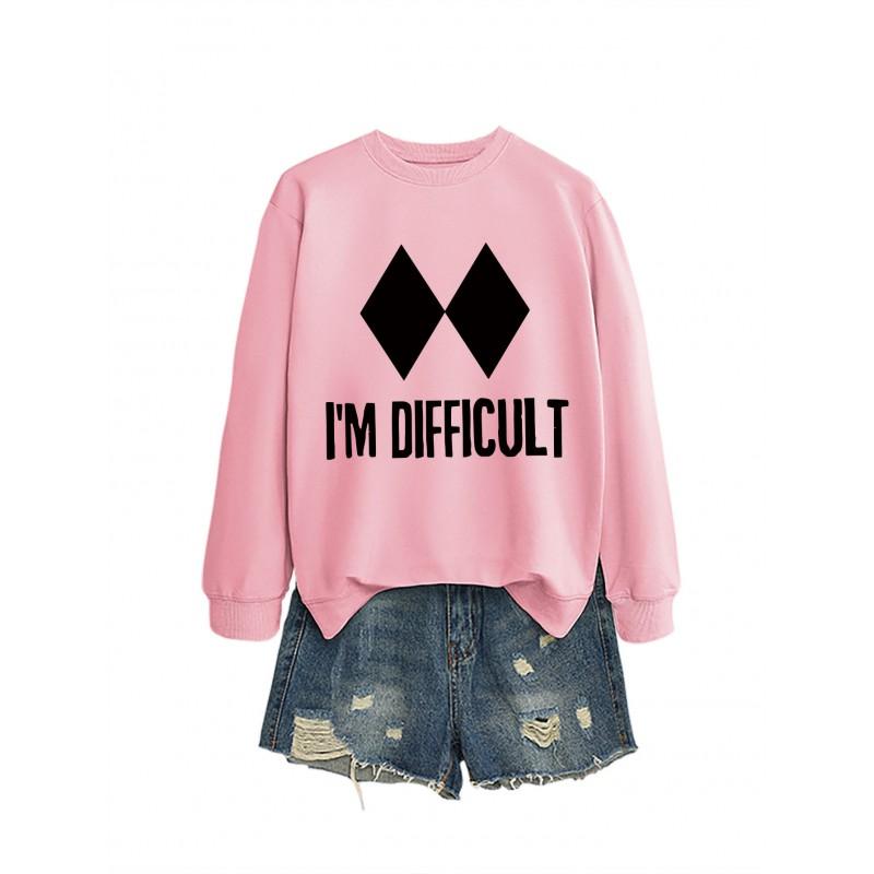 Womens Oversized Loose Fit Hoodie Sweatshirt With Print Design Comfortable Casual Top