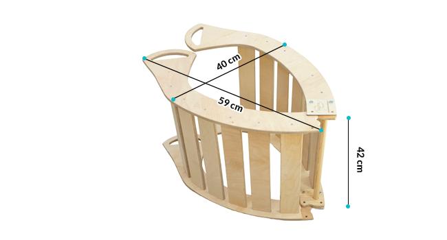 Montessori Wooden Rocker With Cushion For Children, Solid Varnished Polish
