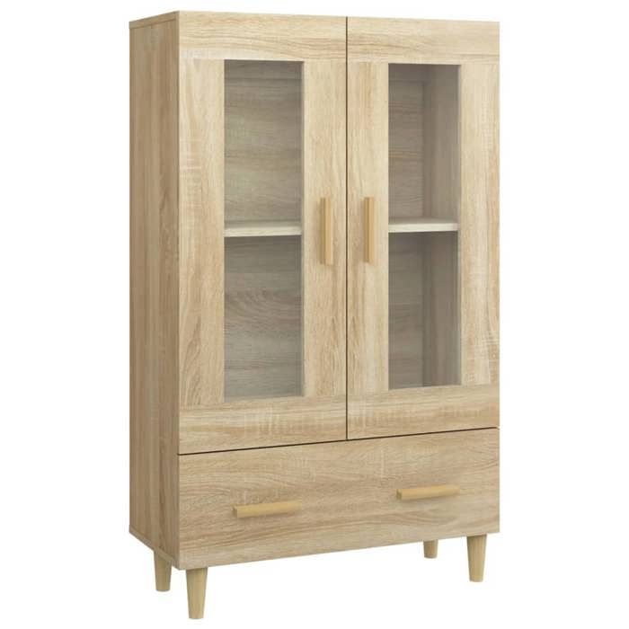 Buffet haut multi-rangement - UU - Chêne sonoma - 70x31x115 cm - Bois d'ingénierie C138