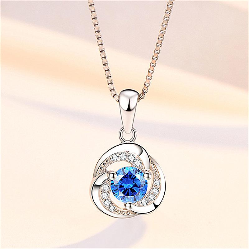 Модное женское ожерелье из серебра 925 пробы на ключицу, женский подарок на день рождения, классический кулон с цветком клевера, женское ожерелье высшего класса, ювелирные изделия