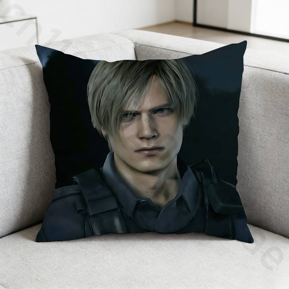 Чехол на подушку Resident Evil Леон Кеннеди Чехол от пылевых клещей Невидимая молния шелковистый короткий плюш Чехол на подушку для дивана