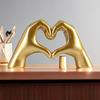 Love Heart Hand Figurine Heart-shaped Gesture Resin Statue Sculpture Home Office Wedding Party Desktop Decoration Ornament