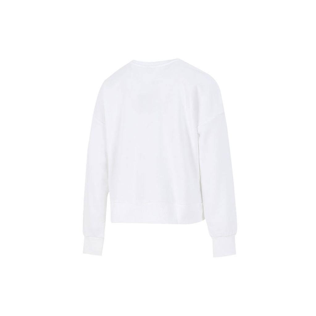 Puma Color-Block Logo Print Sporty Crew Neck Sweatshirt Women Tops White 531382-02