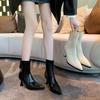  pointed highheeled largesize short boots for women  autumn and winter thick legs widened large tube circumference Martin boots for women