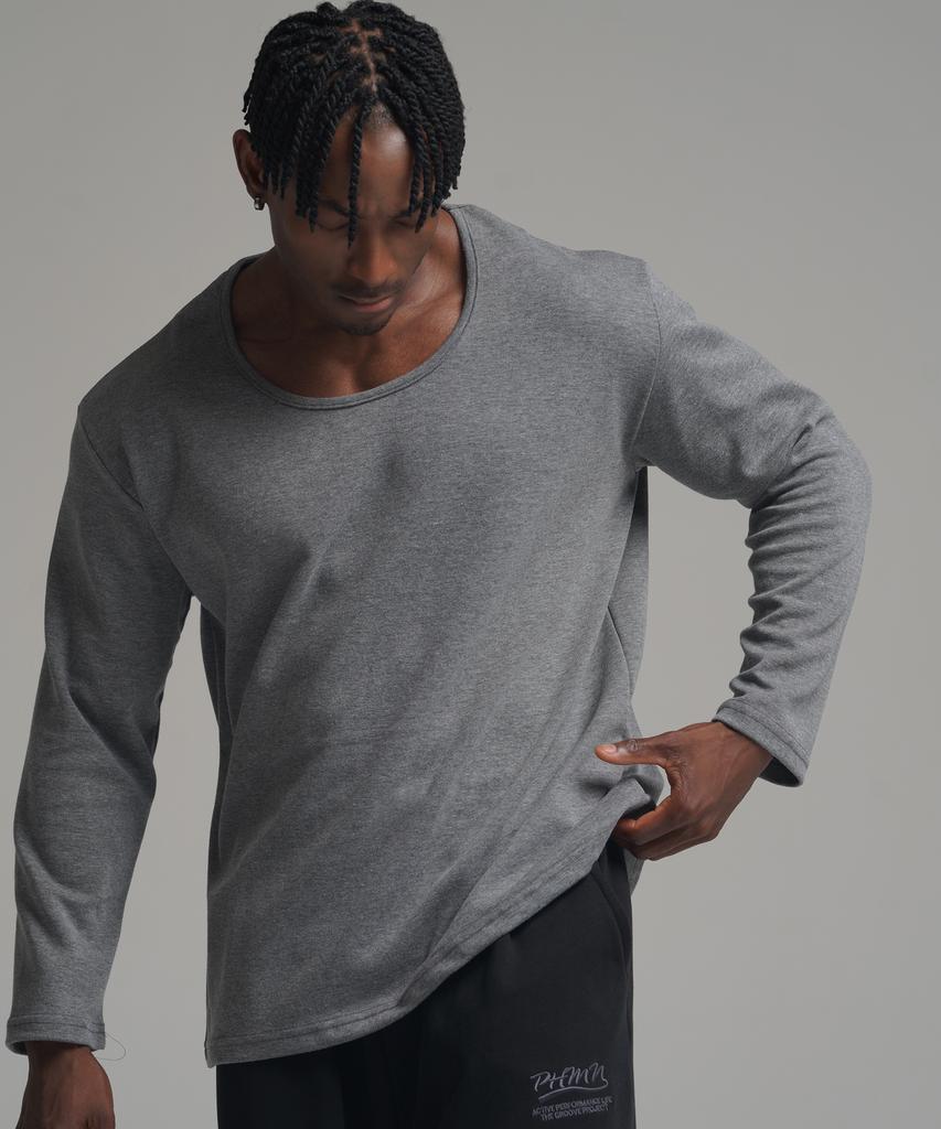 PHERMENON [2Pack] Muscle Fit U-Neck Long Sleeve (3 Colors)