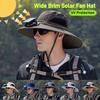 Солнцезащитная шляпа с широкими полями и вентилятором, защита от УФ-излучения, двойное питание от солнца и USB, для улицы, пляжа, рыбалки, для мужчин и женщин, с 1/2 вентилятором