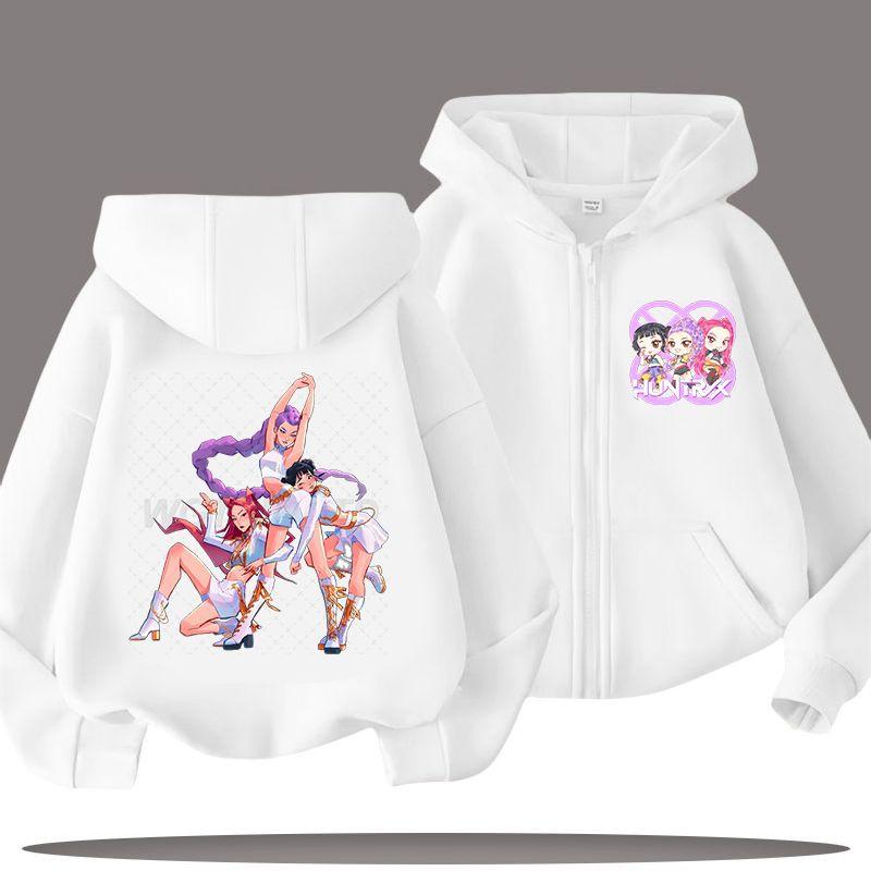 KPop Demon Hunters Zipper Hoodies for Boys and Girls, Children's Fashion Sweatshirts