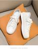 Женские повседневные туфли на шнуровке из мягкой корейской белой кожи 2025 года — модные универсальные студенческие спортивные кроссовки на весну/лето