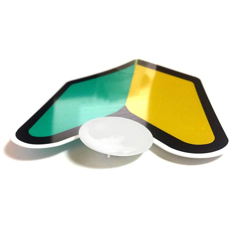 Карманный Знак Начинающего Водителя, Знак Вакаба, Светоотражающий, Тип на присосках, Комплект из 2 штук