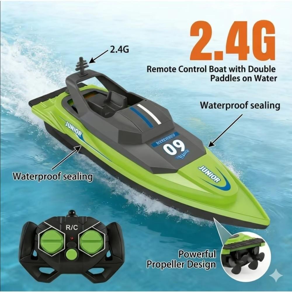 High-Speed Electric Speedboat Dual Motor Water Toy Outdoor Fun Racing Boat Pool