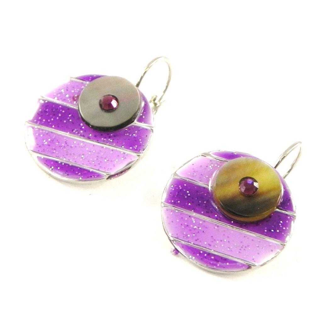 NOA [H8833] — Дизайнерские серьги «Бора-Бора» фиолетового цвета