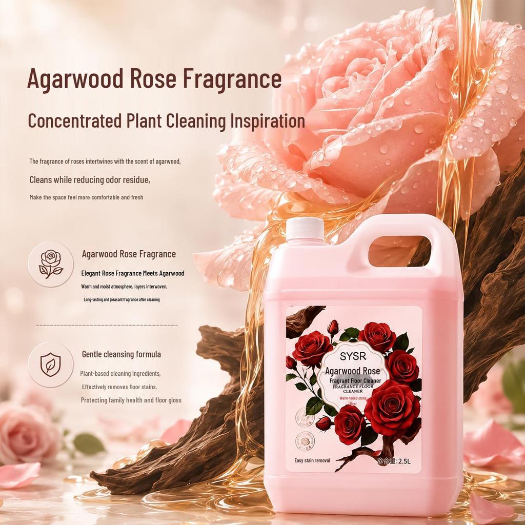 SYSR Agarwood Rose Floor Cleaner 2.5L - Stain Removal & Long-Lasting Fragrance