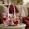 Romantic Heart Pattern Tote Bag Stylish Daily Carry Handbag for Women Trendy Lightweight Shoulder Bag for Shopping Travel