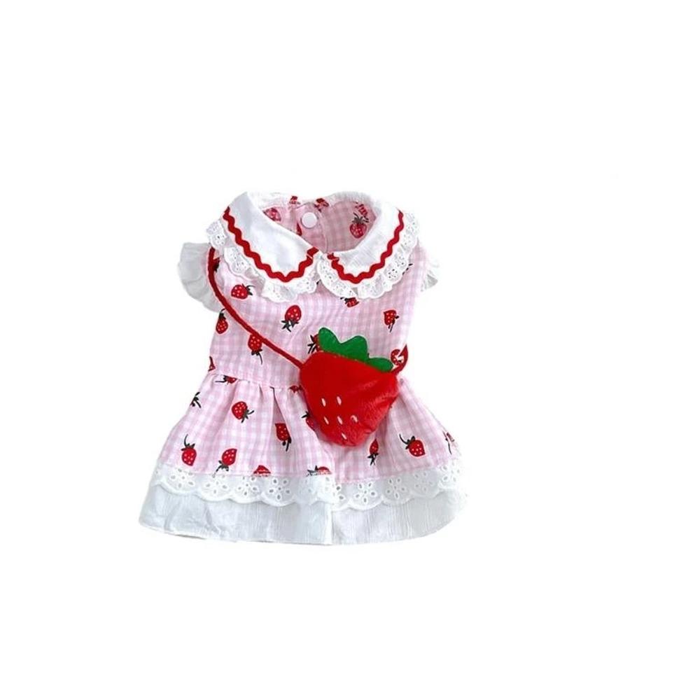Breathable Pet Strawberry Dress Soft Pet Summer Clothes Fashion Dog Vest  Autumn