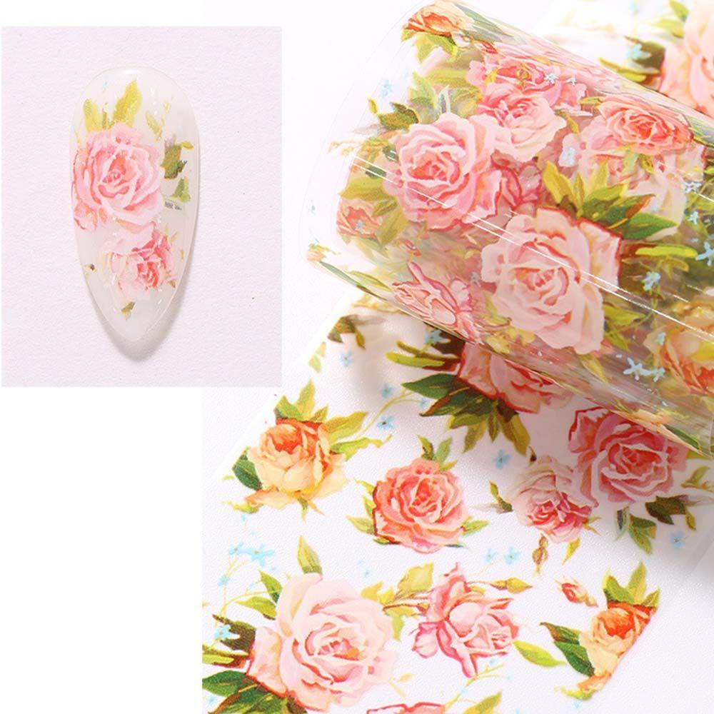 Аксессуары Голографические Наклейки для Ногтей Переводная Бумага Наклейки Цветочные Наклейки для Ногтей Цветочная Фольга для Ногтей