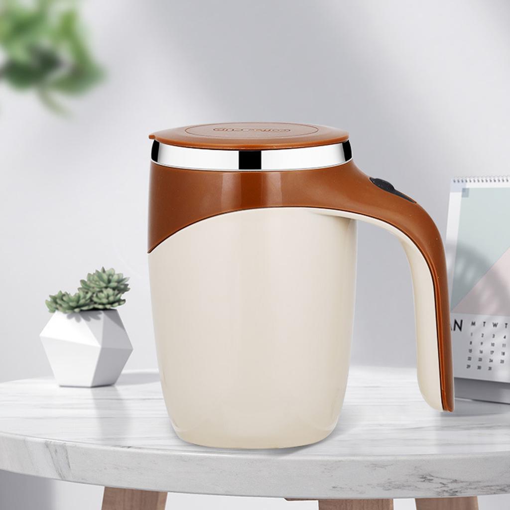 380mL Self Stirring Mug with Lid Automatic Magnetic Stirring Coffee Cup Electric Stainless Steel