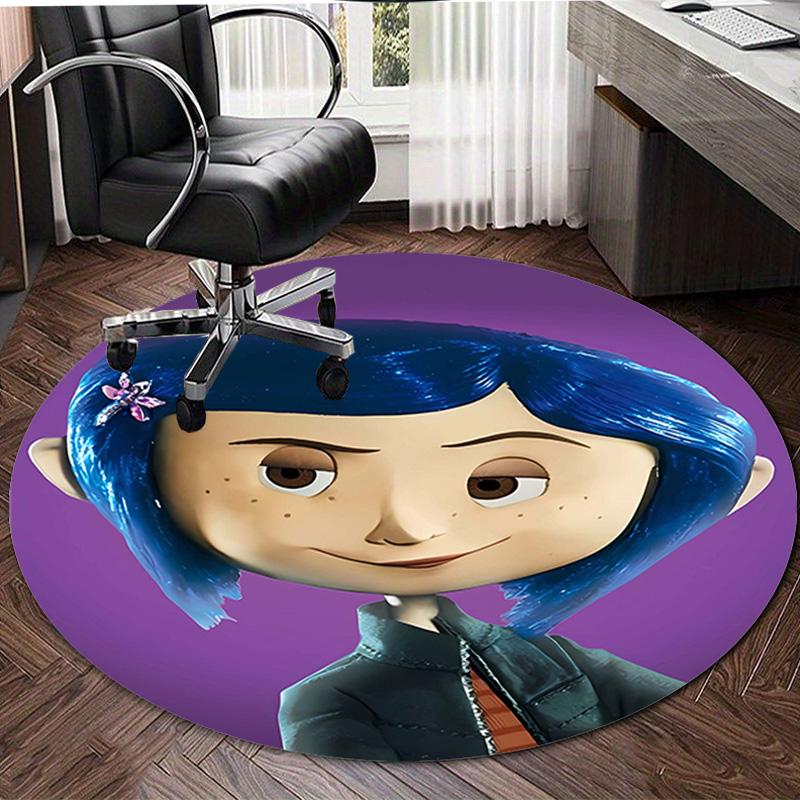 1pc Coraline Design Printed Area Round Carpet for Bedroom Living Room Home Decor Rugs Mat Non Slip Mat Rug for Bedside