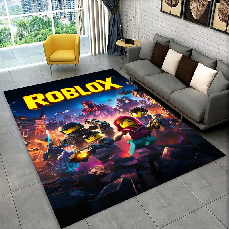 Мультяшный ковер-дорожка R-Robloxs Game Gamer для игровой комнаты, спальни, гостиной, дивана, домашнего декора, детский коврик для пола, нескользящий коврик