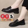British Small Leather Shoes Women's New Autumn and Winter Velvet Flat-soled Single Shoes One Pedal Uniform Large Size Women's Shoes