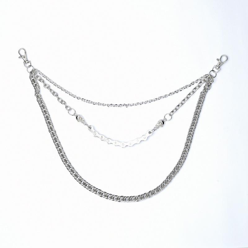 Поясная цепочка в стиле панк, серебряная цепочка для брюк для мужчин, джинсовая цепочка для брюк, крутая металлическая цепочка в стиле рок, хип-хоп, летние ювелирные изделия для мужчин