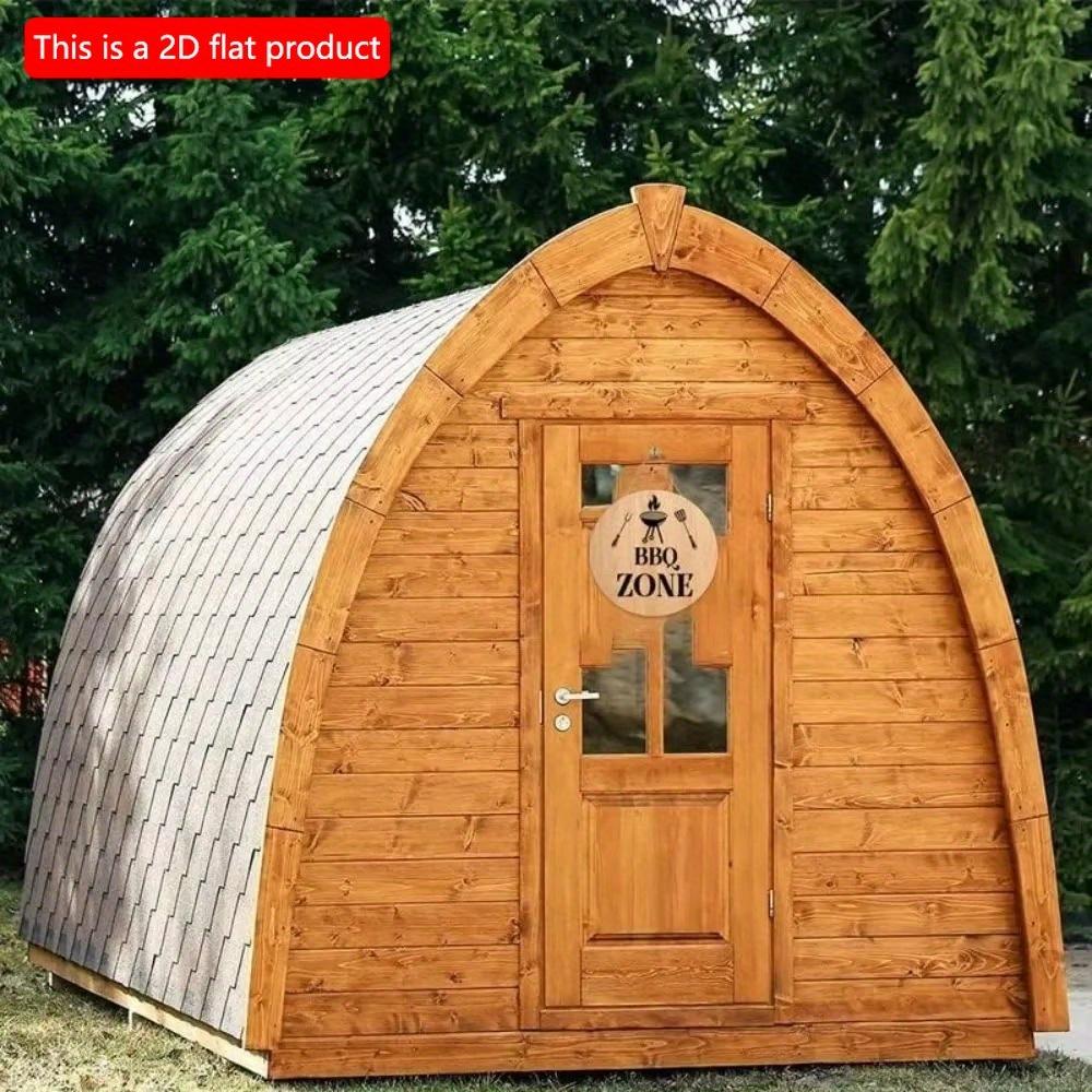 1 шт. 2d плоский круглый деревянный знак для зоны барбекю - 20 см, декоративная доска для вечеринки на открытом воздухе в стиле ретро с изображением папы-барбекю, слоган с правилами барбекю в стиле ретро, украшение для дома и гаража