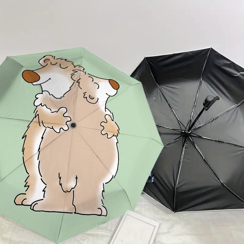 1PC bear illustrationUmbrella-8-Rib Reinforced, Automatic Open, Lightweight & Durable, Cute Fashion Accessory for Outdoor-P149